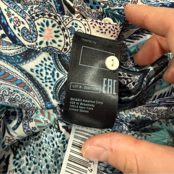 Ba&sh Blouse Blake Button Down in Paisley Blue - Picture 7 of 9